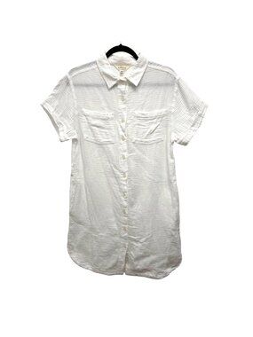 Weatherproof Women's S White Short Sleeve Button Front Dress 3161
